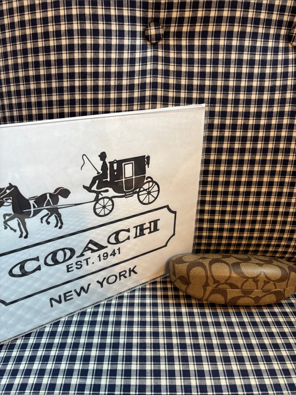 Coach Brown Signature Monogram Hard Sunglass Case